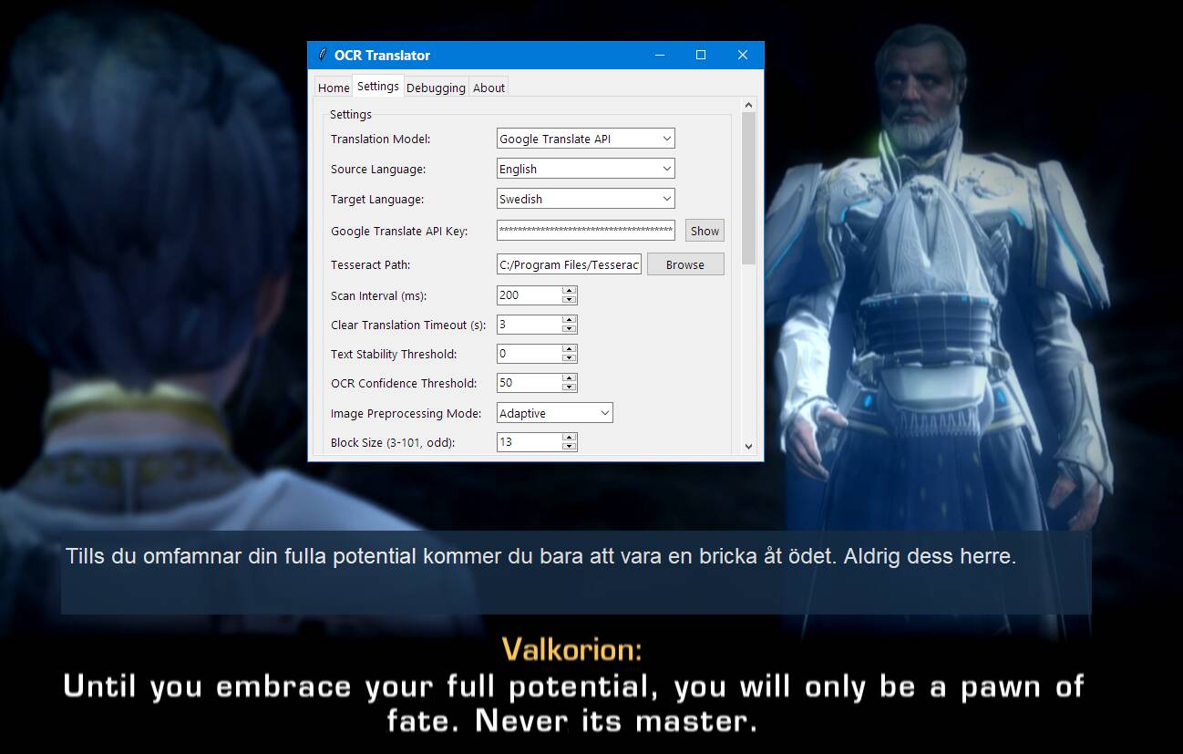 English to Swedish translation with Google Translate