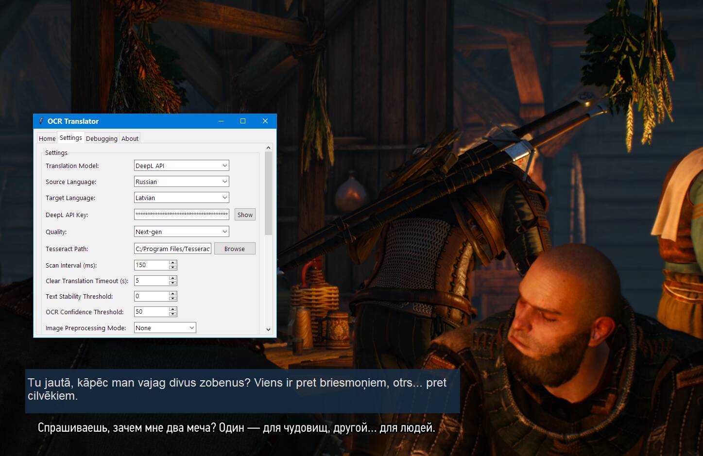 Russian to Latvian translation with DeepL Next Gen