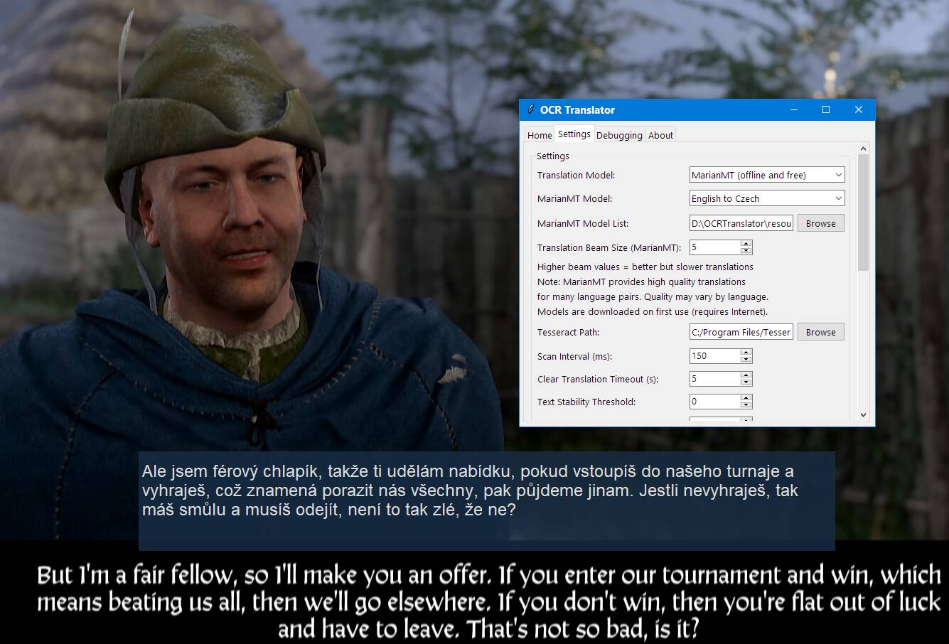 English to Czech translation with MarianMT