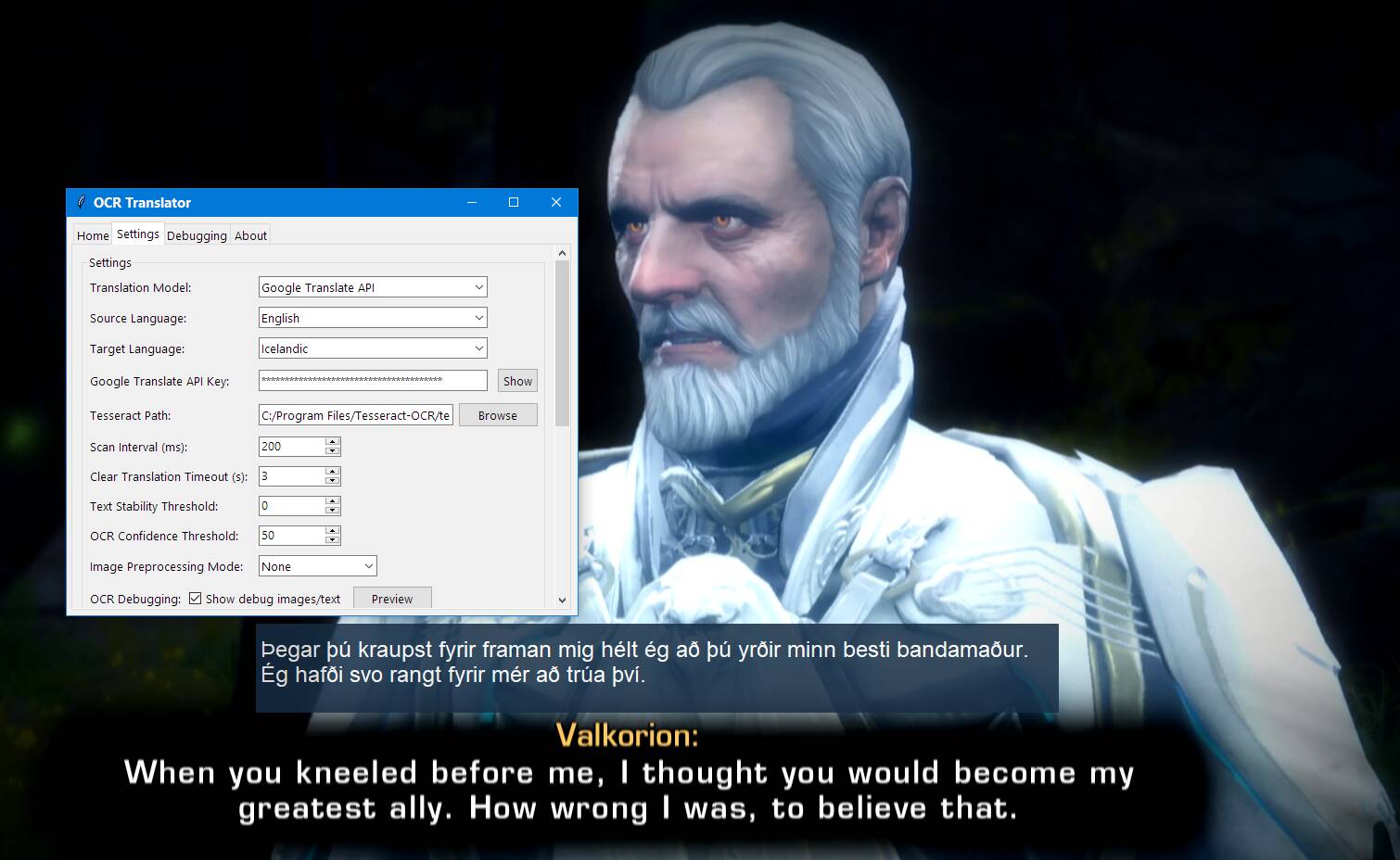 English to Icelandic translation with Google Translate