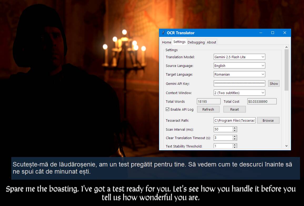 English to Romanian translation with Gemini 2.5 Flash-Lite