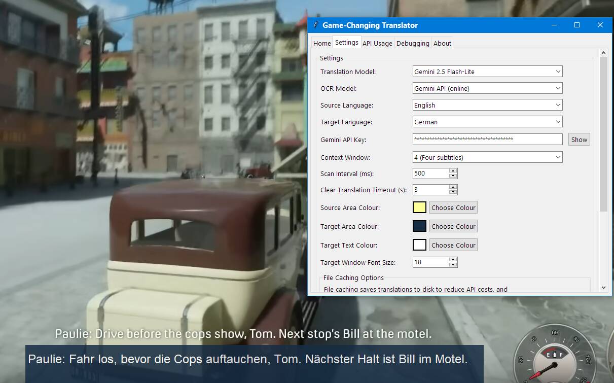 English to German translation with Gemini 2.5 Flash-Lite including OCR