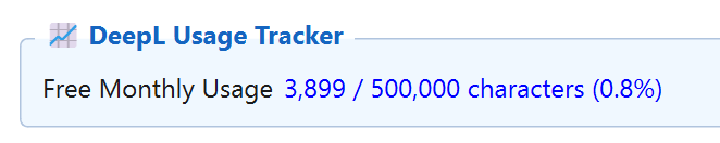 DeepL Usage Tracker