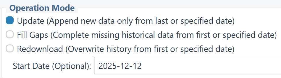 Operation Mode Panel